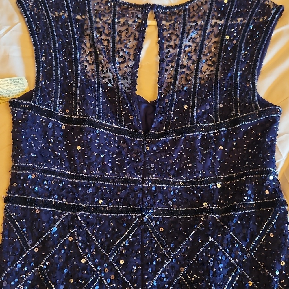 JS Collections Navy Beaded Mini Dress - Picture 5 of 7